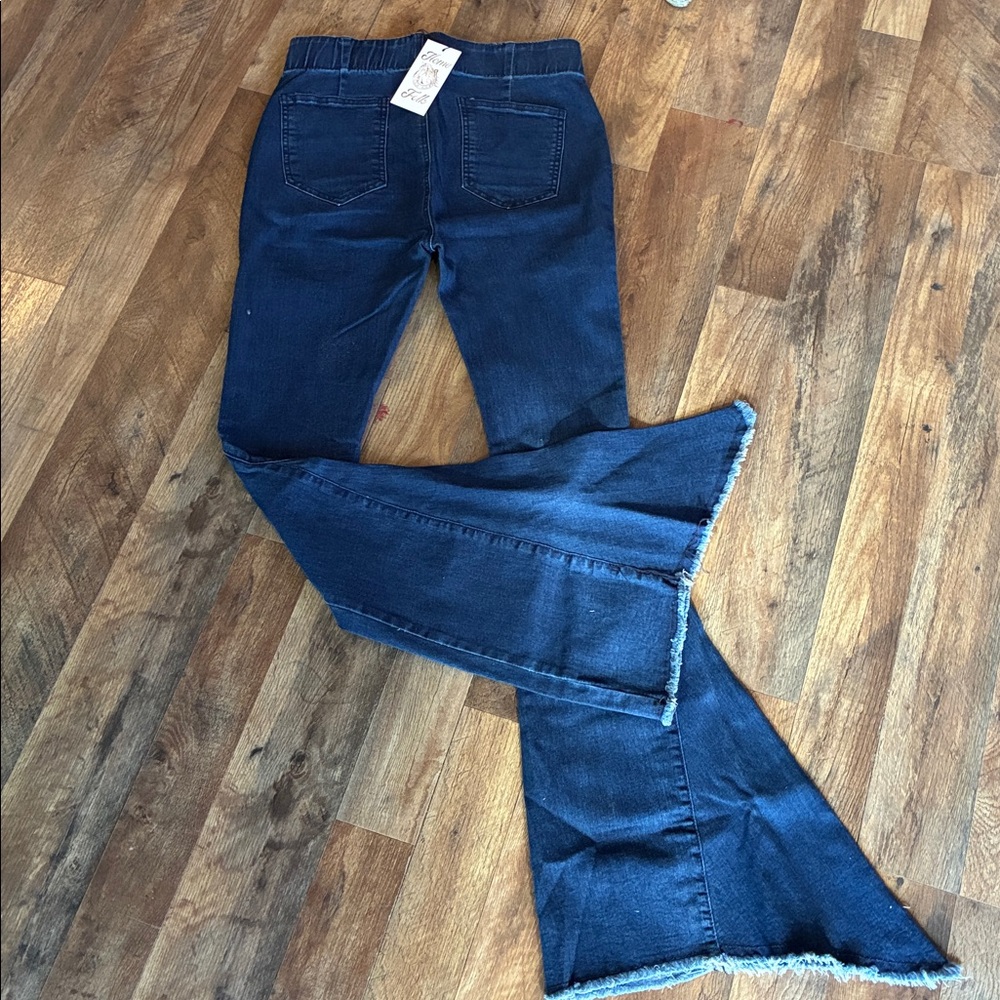 Chic Blue Flared Jeggings for Women - Picture 3 of 3
